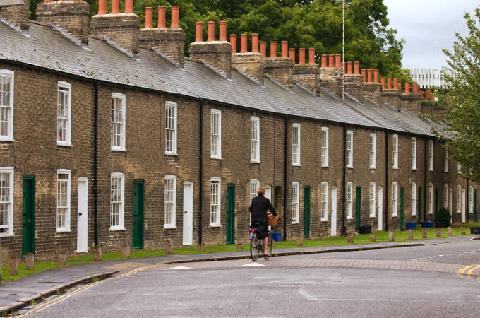 Row of characteristic English houses