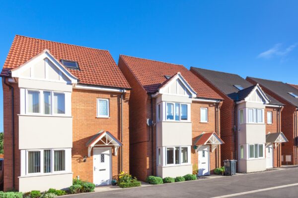 modern detached houses in a row