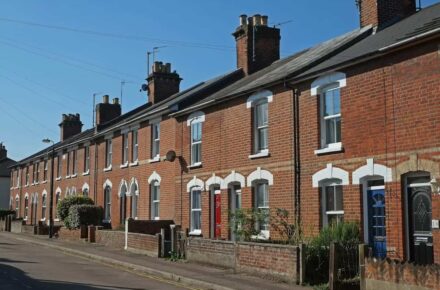 row of terrace houses with period features