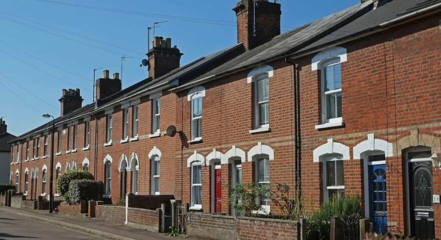 row of terrace houses with period features